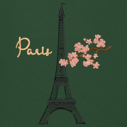 Eiffel Tower Black - Prémiová mikina s kapucí