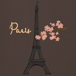 Eiffel Tower Black - Prémiová mikina s kapucí