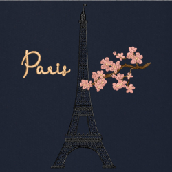 Eiffel Tower Black - Prémiová mikina s kapucí