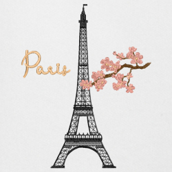 Eiffel Tower Black - Prémiová mikina s kapucí