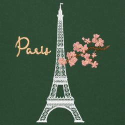 Eiffel Tower White - Prémiová mikina s kapucí