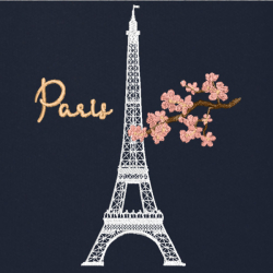 Eiffel Tower White - Prémiová mikina s kapucí