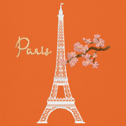 Eiffel Tower White - Prémiová mikina s kapucí