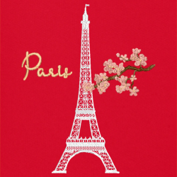 Eiffel Tower White - Prémiová mikina s kapucí