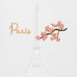 Eiffel Tower White - Prémiová mikina s kapucí