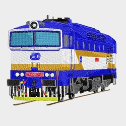 Moderní tričko s krátkým rukávem s výšivkou  lokomotivy 754 057-8 -Brejlovec