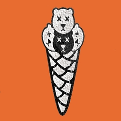 Prémiová unisex mikina s kapucí a klokaní kapsou a s výšivkou Bear's Ice cream