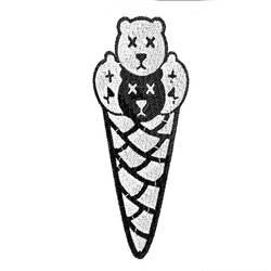 Prémiová unisex mikina s kapucí a klokaní kapsou a s výšivkou Bear's Ice cream