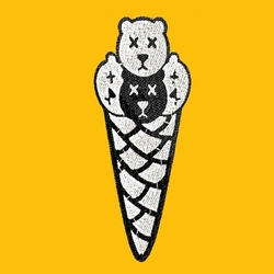 Prémiová unisex mikina s kapucí a klokaní kapsou a s výšivkou Bear's Ice cream