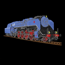 Locomotive 498 022 "Albatros"  - Modern T-shirt with short sleeves and embroidery