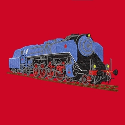 Locomotive 498 022 "Albatros"  - Modern T-shirt with short sleeves and embroidery