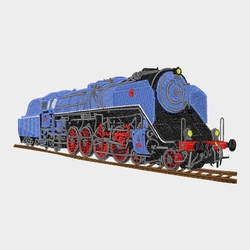 Locomotive 498 022 "Albatros"  - Modern T-shirt with short sleeves and embroidery