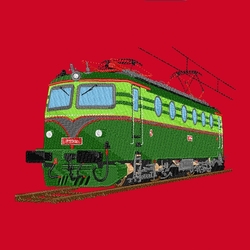 Locomotive " Bobina" E499 085 - Modern T-shirt with short sleeves and embroidery