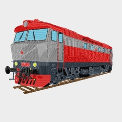 Locomotive "Bardotka" T478 1010 - Modern T-shirt with short sleeves and embroidery  - kopie