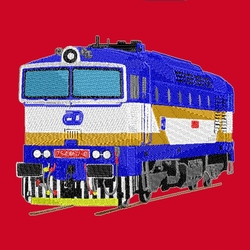 Locomotive "Brejlovec" - Modern T-shirt with short sleeves and embroidery 