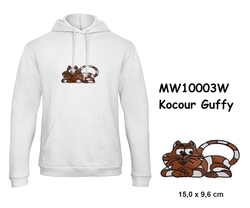 Premium unisex hooded sweatshirt with kangaroo pocket and embroidery with motif cat Guffy