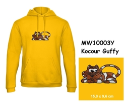 Premium unisex hooded sweatshirt with kangaroo pocket and embroidery with motif cat Guffy