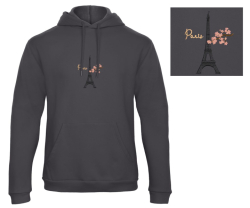 Eiffel Tower Black - Prémiová mikina s kapucí