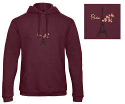 Eiffel Tower Black - Prémiová mikina s kapucí