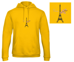 Eiffel Tower Black - Prémiová mikina s kapucí