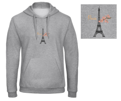 Eiffel Tower Black - Prémiová mikina s kapucí