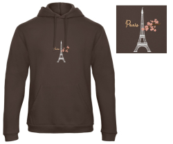 Eiffel Tower White - Prémiová mikina s kapucí