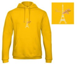 Eiffel Tower White - Prémiová mikina s kapucí