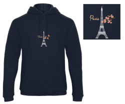 Eiffel Tower White - Prémiová mikina s kapucí