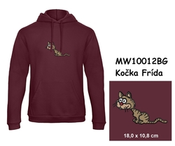 Premium unisex hooded sweatshirt with kangaroo pocket and embroidery with motif Cat Frida