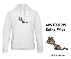 Premium unisex hooded sweatshirt with kangaroo pocket and embroidery with motif Cat Frida