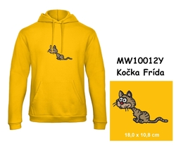 Premium unisex hooded sweatshirt with kangaroo pocket and embroidery with motif Cat Frida