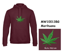 Premium unisex hooded sweatshirt with kangaroo pocket and embroidery with motif Marihuana