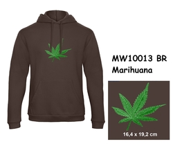 Premium unisex hooded sweatshirt with kangaroo pocket and embroidery with motif Marihuana