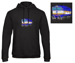 Premium unisex hooded sweatshirt with kangaroo pocket and embroidery Locomotives 754.057