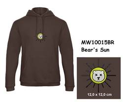 Premium unisex hooded sweatshirt with kangaroo pocket and embroidery with motif Bear's Sun