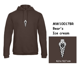 Premium unisex hooded sweatshirt with kangaroo pocket and embroidery with motif Bear's Ice cream