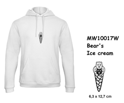 Premium unisex hooded sweatshirt with kangaroo pocket and embroidery with motif Bear's Ice cream