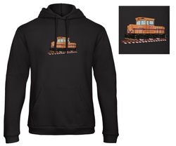 Premium unisex hooded sweatshirt with kangaroo pocket and embroidery Locomotives 711.5 