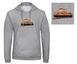 Premium unisex hooded sweatshirt with kangaroo pocket and embroidery Locomotives 711.5 