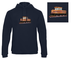 Premium unisex hooded sweatshirt with kangaroo pocket and embroidery Locomotives 711.5 