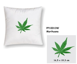 Marihuana - Pillow, size 40x40 cm, White