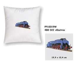 Locomotive Albatros - Pillow, size 40x40 cm, White