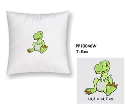 T-Rex - Pillow, size 40x40 cm, White 