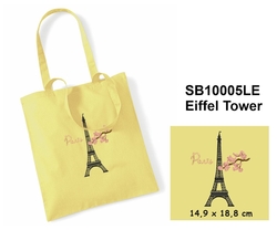 Eiffel Tower - Elegant Cotton shopping bag with Embroidery