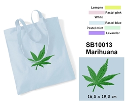 Marijuana - Elegant Cotton shopping bag with Embroidery