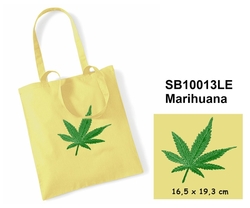 Marijuana - Elegant Cotton shopping bag with Embroidery