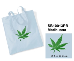 Marijuana - Elegant Cotton shopping bag with Embroidery