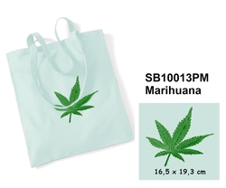 Marijuana - Elegant Cotton shopping bag with Embroidery