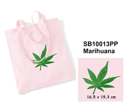 Marihuana - elegantní bavlněná nákupní taška s výšivkou.