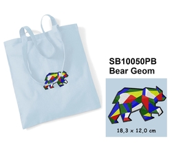 Bear Geom  - Elegant Cotton shopping bag with Embroidery